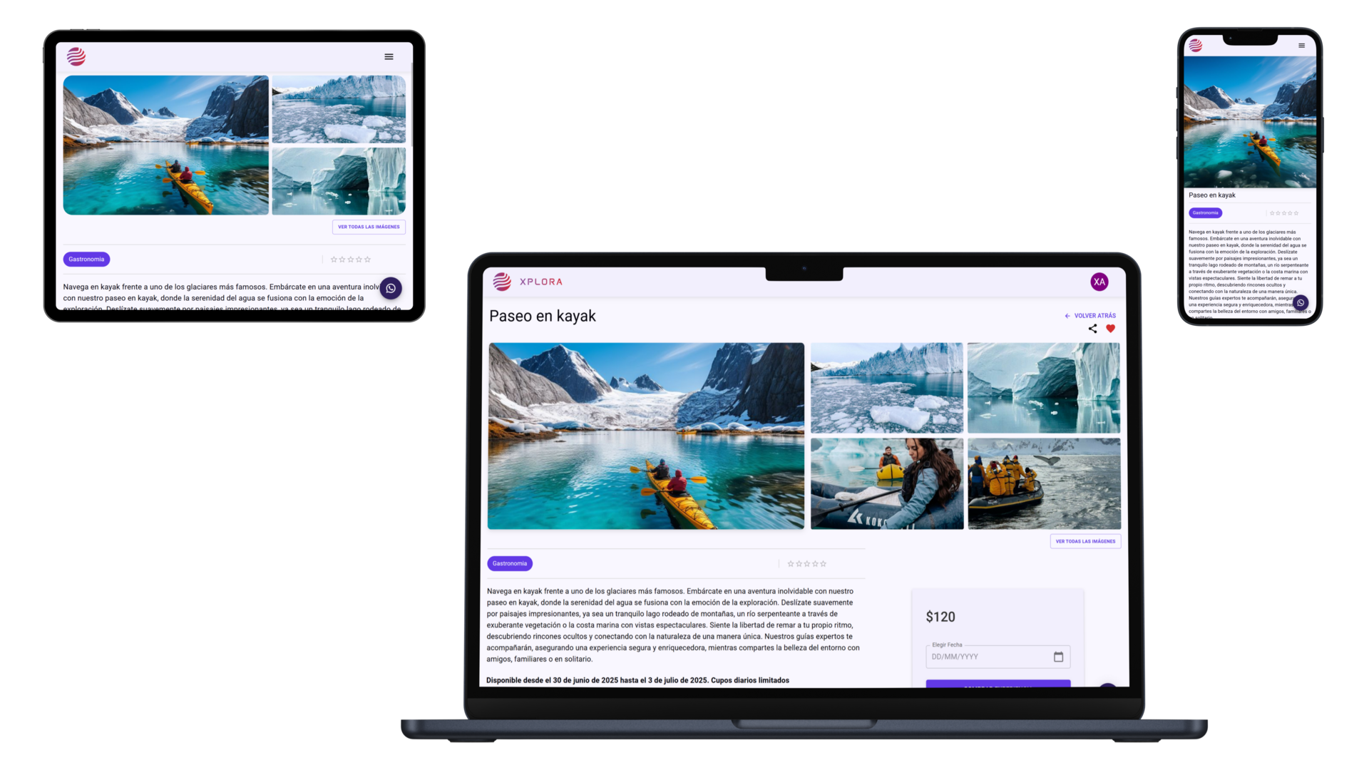 Image showcasing the different layouts the app supports for desktop, tablet and mobile